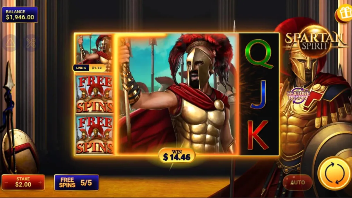 Prajurit Spartan dalam slot Spartan Spirit